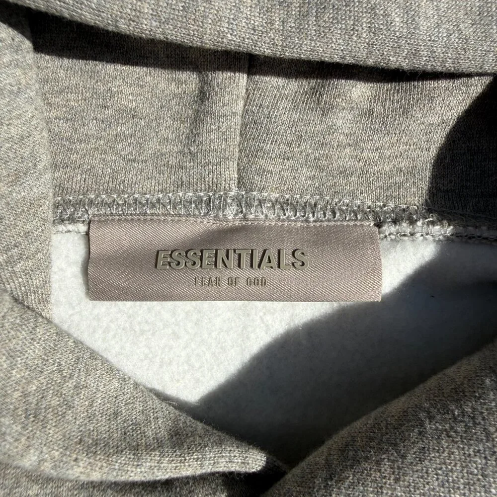 Fear of God Essentials Hoodie Grey Dark Oatmeal Size Small - Picture 5 of 11